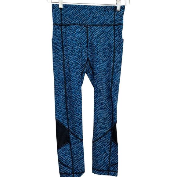 Lululemon Pace Rival Crop Scatter Star Beach Blanket Blue Black / Black SZ 2 - Picture 3 of 9